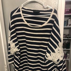 Lane Bryant blouse long sleeve striped